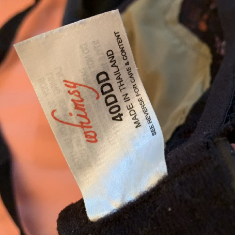 Striped Silky Black Bra